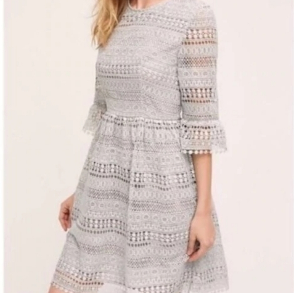 Anthropologie in HD Paris Grey Lace Dress